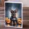 Edge Collections - 5" x 7" - Multicolor - German Shepherd Puppy Halloween Greeting Cards - 8 Pieces